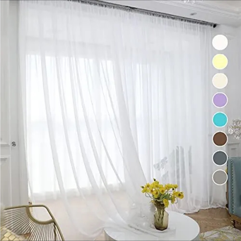 COPY - Dreaming Casa White Textured Sheer Curtains